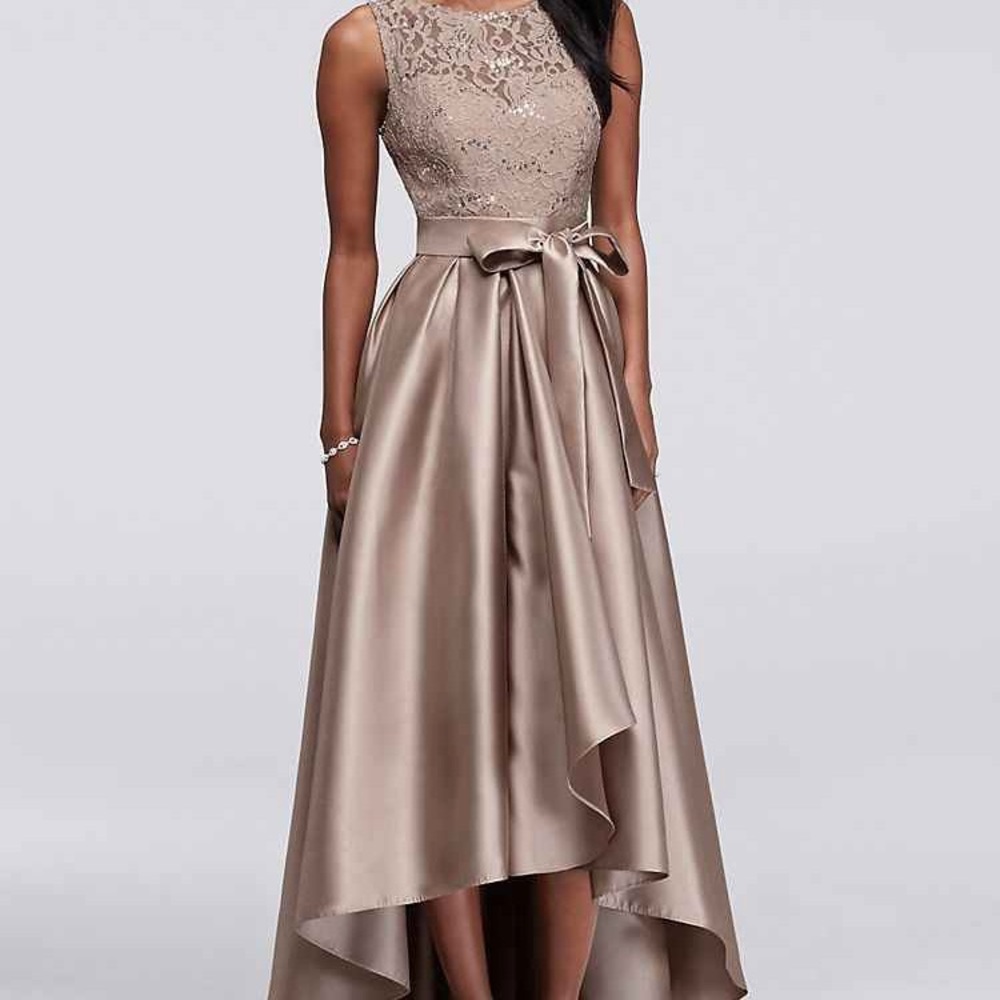 Sequin Lace Dress with Mikado Skirt